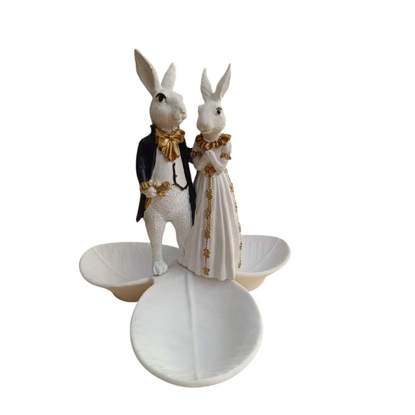 Paskalya Tavşan Tabaklı Sunum,Çerezlik - Kahvaltı - Kahve - Meyve Sunum Tabağı - 7