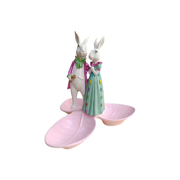 Paskalya Tavşan Tabaklı Sunum,Çerezlik - Kahvaltı - Kahve - Meyve Sunum Tabağı - 6