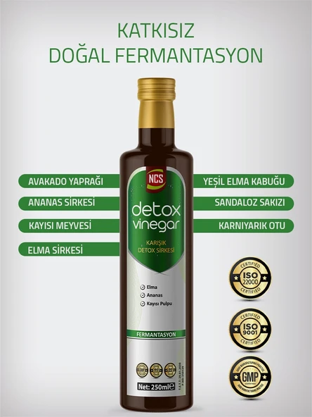 Detox Sirke 250 Ml Doğal Fermantasyon Ananas Elma Avakado Yaprağı Kayısı Karnıyarık Otu Sandaloz - 2