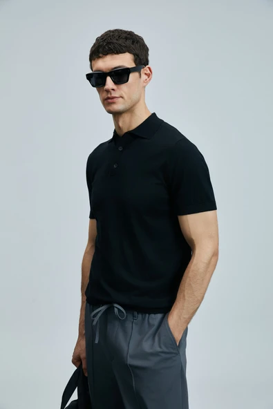 Lufian Derek Erkek İpek Karışımlı Kazak Siyah - 3