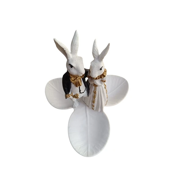 Paskalya Tavşan Tabaklı Sunum,Çerezlik - Kahvaltı - Kahve - Meyve Sunum Tabağı - 6