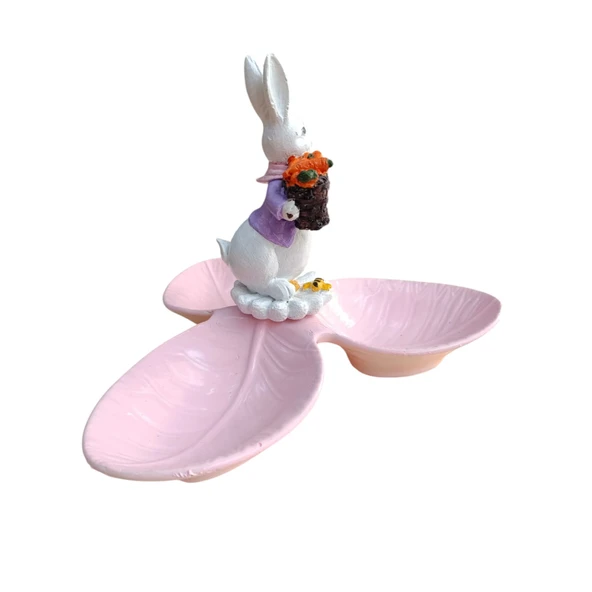 Paskalya Tavşan Tabaklı Sunum,Çerezlik - Kahvaltı - Kahve - Meyve Sunum Tabağı - 2