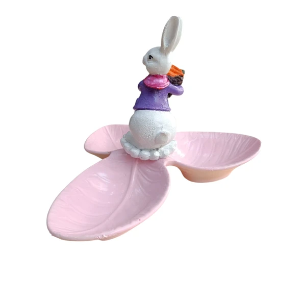 Paskalya Tavşan Tabaklı Sunum,Çerezlik - Kahvaltı - Kahve - Meyve Sunum Tabağı - 3