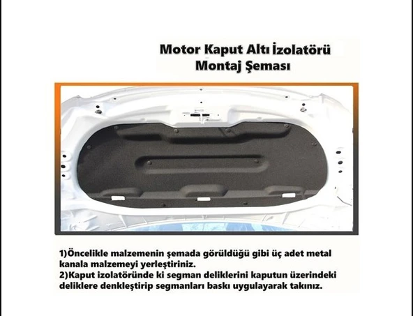 Citroen C-Elysee 2012 ve Sonrası Kaput Altı Keçesi İzolatörü - 6