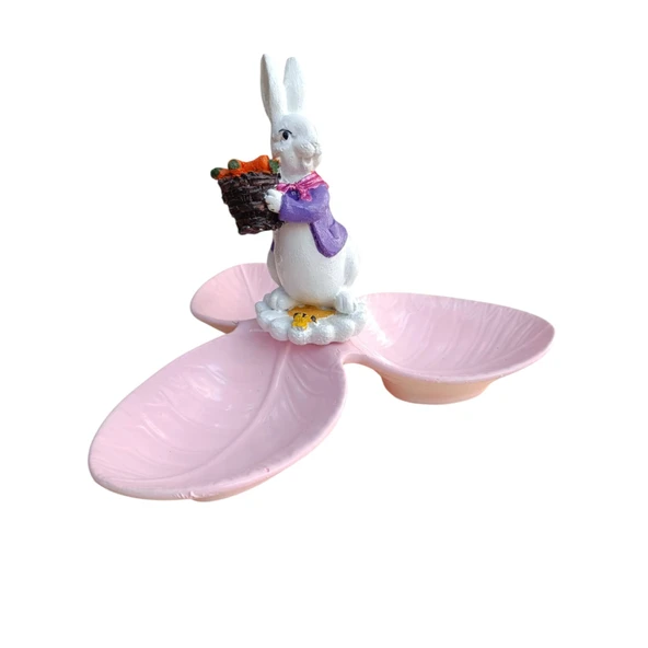 Paskalya Tavşan Tabaklı Sunum,Çerezlik - Kahvaltı - Kahve - Meyve Sunum Tabağı