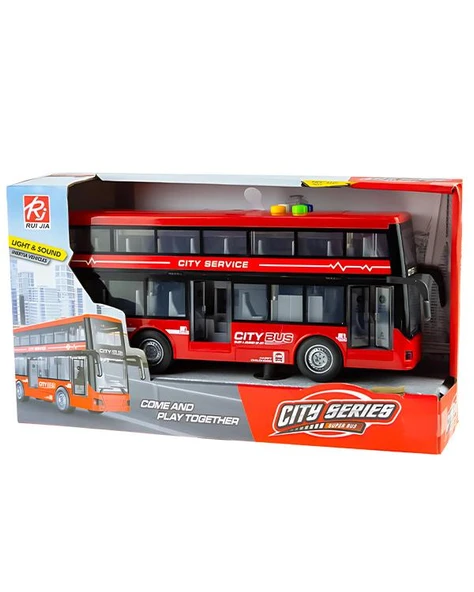 Ctoys City Serisi İki Katlı Sesli ve Işıklı Süper Otobüs RJ5504