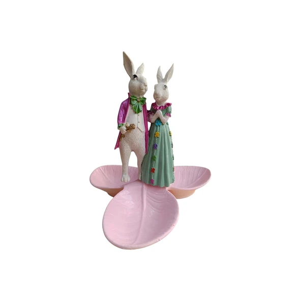 Paskalya Tavşan Tabaklı Sunum,Çerezlik - Kahvaltı - Kahve - Meyve Sunum Tabağı - 7