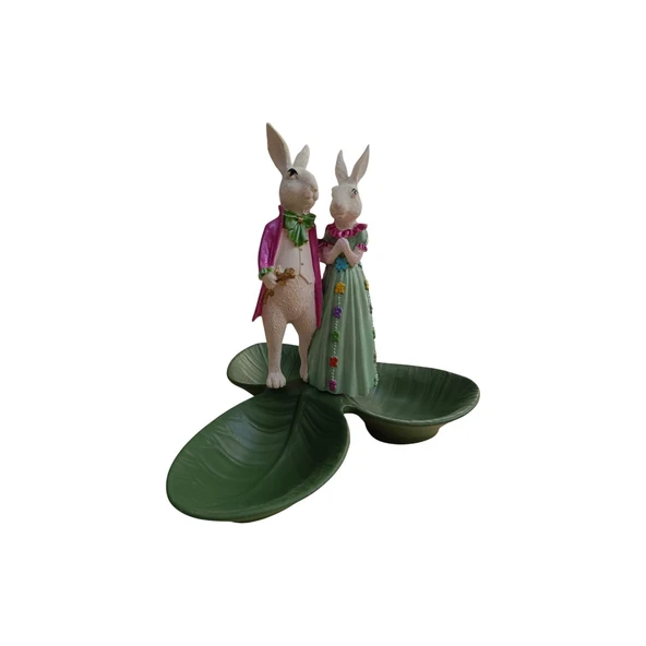 Paskalya Tavşan Tabaklı Sunum,Çerezlik - Kahvaltı - Kahve - Meyve Sunum Tabağı - 4