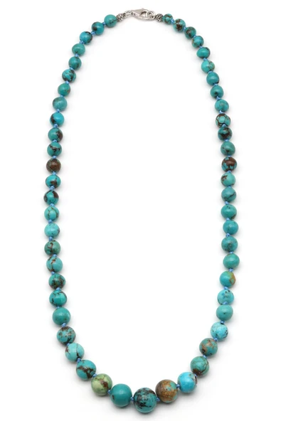 Orijinal Turkuaz Doğal Taş 925 Ayar Gümüş Kolye ürün görseli