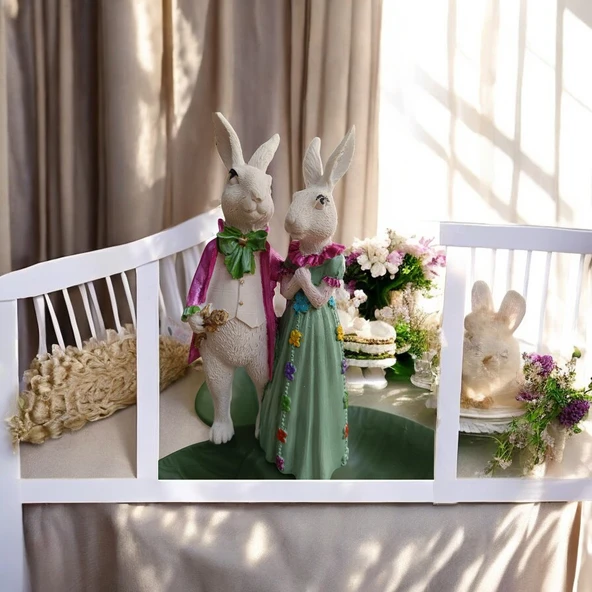 Paskalya Tavşan Tabaklı Sunum,Çerezlik - Kahvaltı - Kahve - Meyve Sunum Tabağı - 3