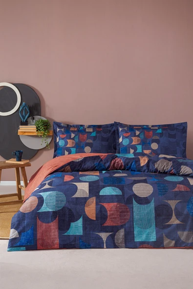 Colored Shape Tek Kişilik Lastikli Çarşaf Nevresim Takımı