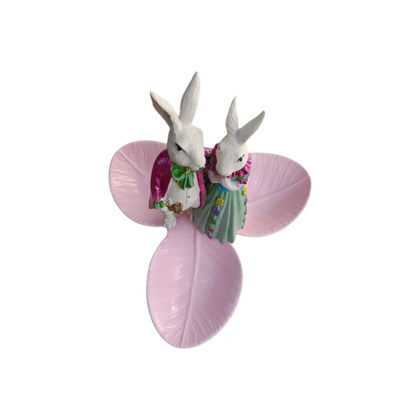 Paskalya Tavşan Tabaklı Sunum,Çerezlik - Kahvaltı - Kahve - Meyve Sunum Tabağı - 5