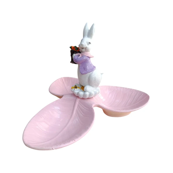 Paskalya Tavşan Tabaklı Sunum,Çerezlik - Kahvaltı - Kahve - Meyve Sunum Tabağı - 5