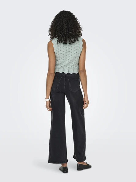 ONLY Bayan Örme Kolsuz Bluz 15291602 - Resim 3