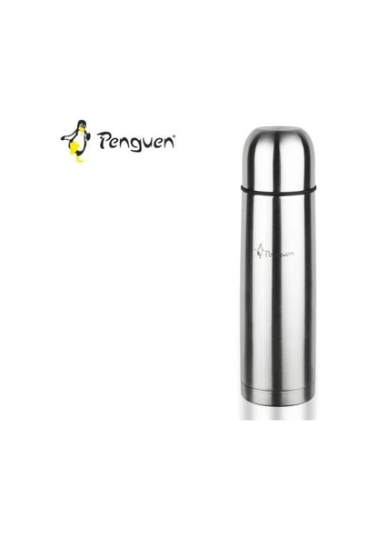 Penguen 1100 Çift Katlı Kapaklı Çelik Termos 1 Litre Inox - 3