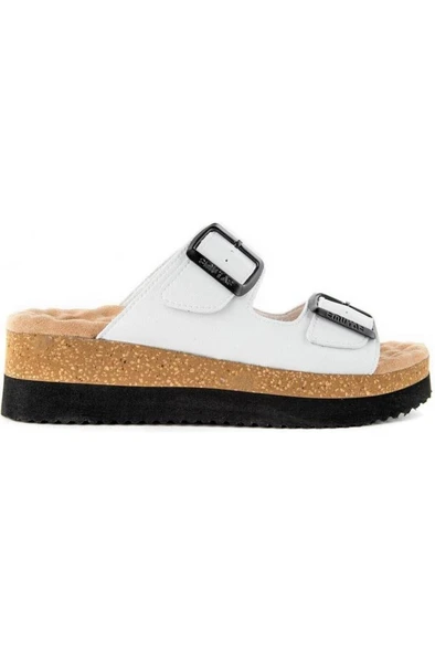 Muya Recast 33235-019 Anatomik Taban Kadın Terlik Beyaz 36-40 - Resim 2