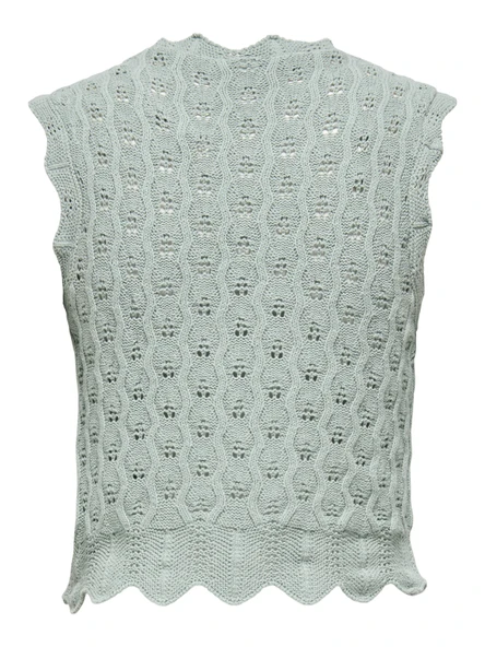 ONLY Bayan Örme Kolsuz Bluz 15291602 - Resim 7