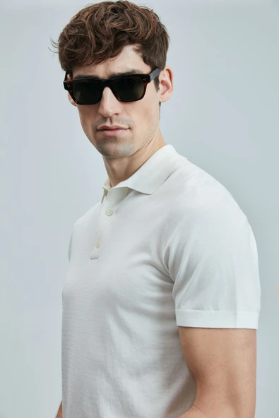 Lufian Derek Erkek İpek Karışımlı Kazak Kırık Beyaz - 3