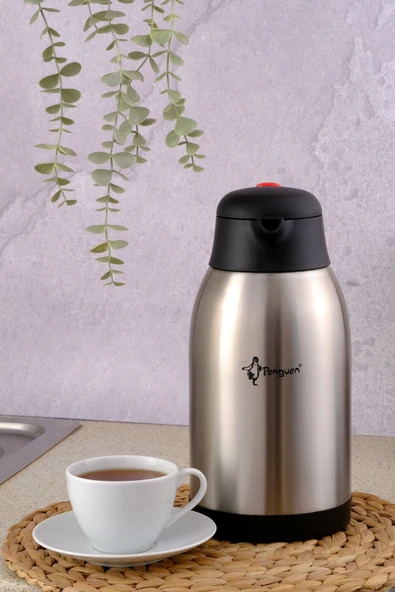 Paslanmaz Çelik Çay Termosu 2.5 Litre | 12-24 Saat Soğuk, 8-12 Saat Sıcak Tutma | Paslanmaz Çelik