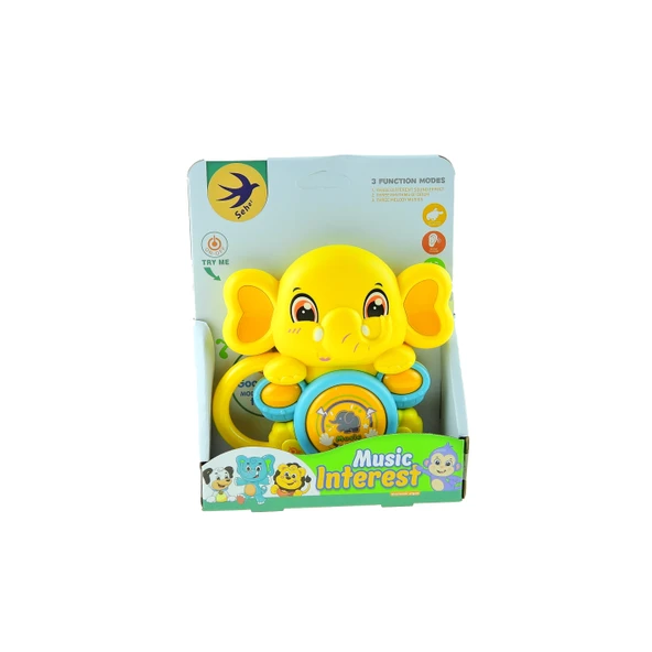 Oyuncak Sevimli Fil Davul Mini Işıklı Sesli 15cm - 3