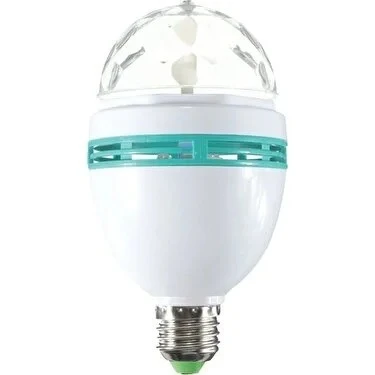 RGB Renkli LED Döner Başlıklı Disko Topu Ampul 3W priz duy dahil E27 Düğün Dernek Eğlence Dans Disko Show için Flaş 0801 - 10
