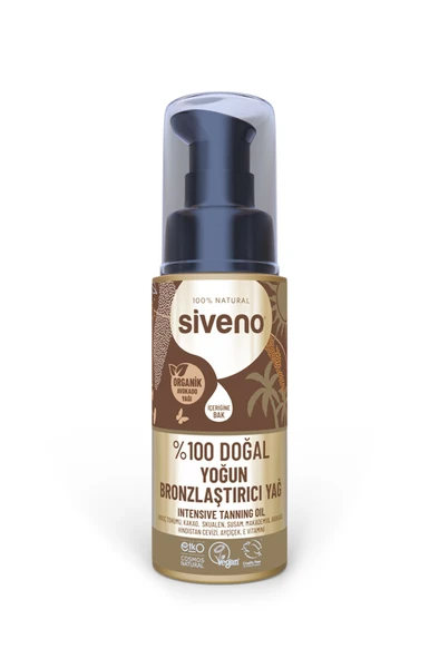 Siveno %100 Doğal Bronzlaştırıcı Yağ Organik Avokado Yağı Nemlendirici Yoğun Bronzlaştırıcı 50 ml
