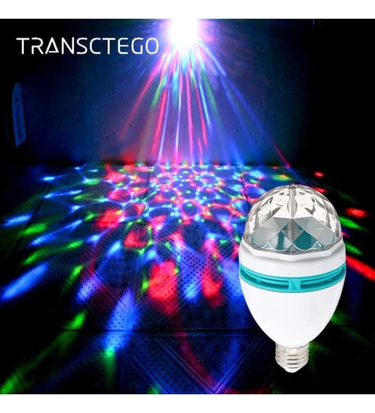 RGB Renkli LED Döner Başlıklı Disko Topu Ampul 3W priz duy dahil E27 Düğün Dernek Eğlence Dans Disko Show için Flaş 0801 - 9
