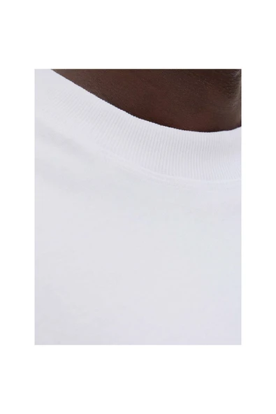 JACK JONES Erkek BEYAZ Pamuklu Tişört 12273310 - 5