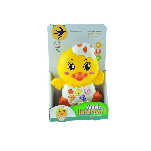 Oyuncak Ördek Sevimli Yavru Ördek Işıklı Sesli Mini Ördek 15 Cm - 2