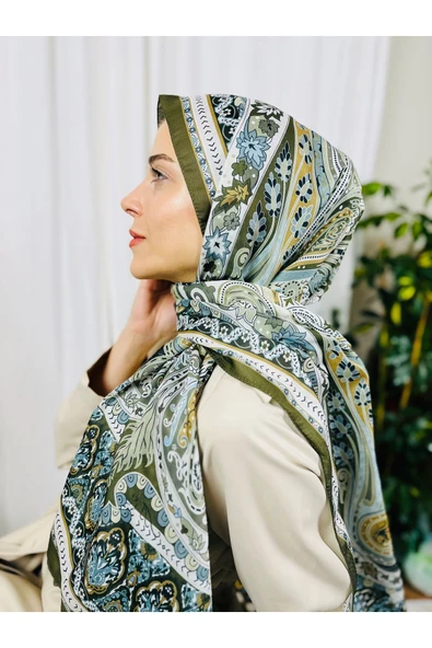 KUBBE Premium Yuvarlak Retro Desen Soft Pamuk Şal - Etnik Desen ile Şık Bir Tarz Yakalayın - 3