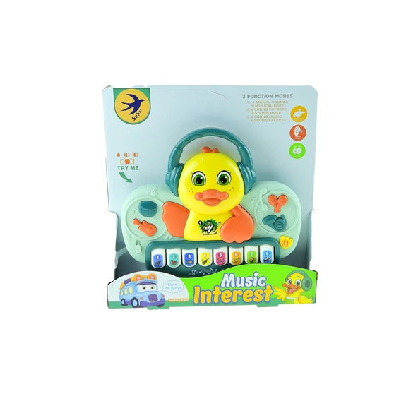 Oyuncak Ördek Dj Ördek Piyano Işıklı Sesli 30 Cm - 2