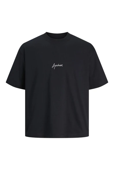JACK JONES Erkek SİYAH Pamuklu Tişört 12273310