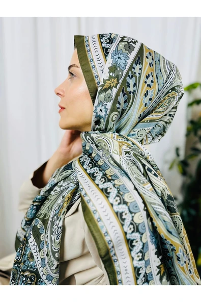 KUBBE Premium Yuvarlak Retro Desen Soft Pamuk Şal - Etnik Desen ile Şık Bir Tarz Yakalayın - 4