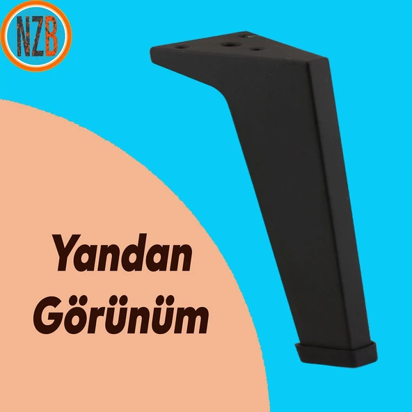 Mobilya Ayakları Ünite Baza Koltuk Ayağı Ayağı Sehpa Masa Puf Tabure Metal Ayakları Siyah 20 cm - 4