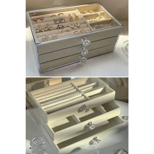 Piev House By House Üç Katlı Çekmeceli Takı Kozmetik Organizer - 2