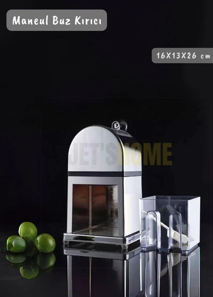 Buz Kırıcı Manuel Krom Kaplama Buz Kırma Makinesi Metal Dişli 16X13X26 cm - 2