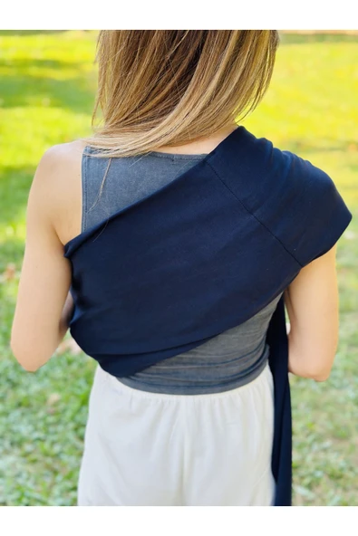 KUBBE Anakucağı Esnek Halkalı Cepli Bebek Taşıma Şalı, Bebek Askısı Wrap Sling - 6