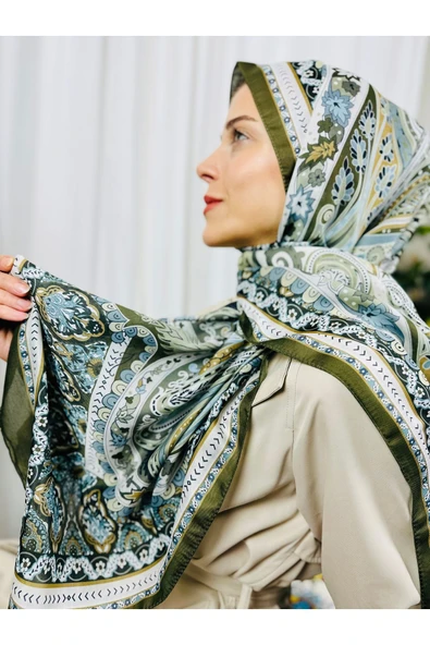 KUBBE Premium Yuvarlak Retro Desen Soft Pamuk Şal - Etnik Desen ile Şık Bir Tarz Yakalayın - 2