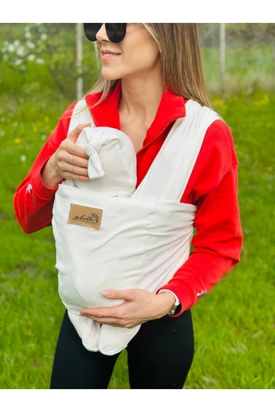 KUBBE Anakucağı Cepli Bebek Taşıma Şalı, Bebek Askısı Sling - 4