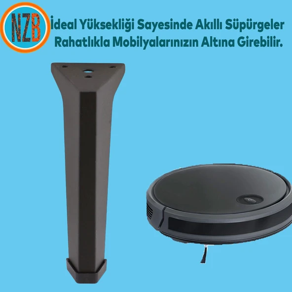 Mobilya Ayakları Ünite Baza Koltuk Ayağı Ayağı Sehpa Masa Puf Tabure Metal Ayakları Siyah 20 cm - 5