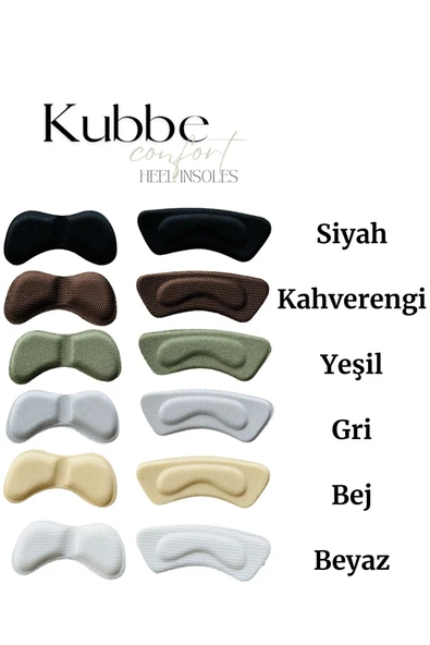 KUBBE Gri Ayakkabı Vurma Önleyici Yapışkanlı Topuk Süngeri, Topuk Yastık Pedi - 5