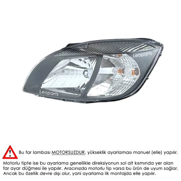 LEOPARTS Kia Rio Far Lambası Sol (Elektrikli / Motorsuz) 2009-2011 92101-1G630