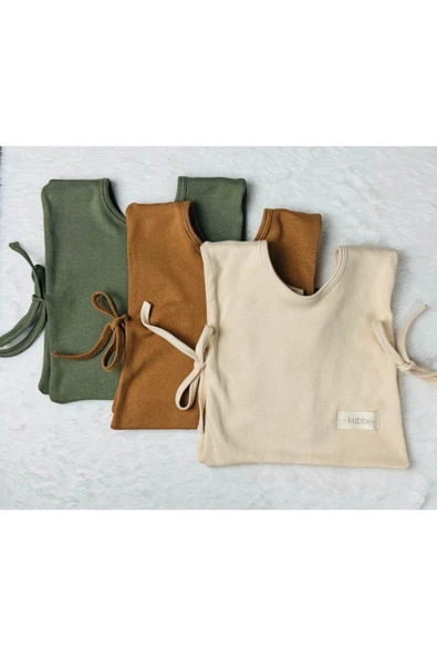 KUBBE Camel Pamuklu Mama ve Salya Önlüğü | Modern Tasarım, Yüksek Emicilik ve Kolay Giydirme Sistemi - 3