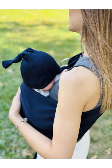 KUBBE Anakucağı Esnek Halkalı Cepli Bebek Taşıma Şalı, Bebek Askısı Wrap Sling - 4