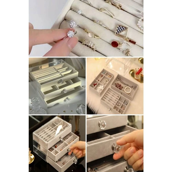 Piev House By House Üç Katlı Çekmeceli Takı Kozmetik Organizer