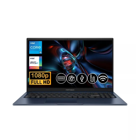 Asus Vivobook 15  i5-1334U 16GB 512GB M.2 SSD X1504VA-NJ2405 ATL7 15.6" Fdos Taşınabilir Bilgisayar