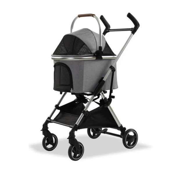 EuroDog Katlanabilir Köpek Arabası Koyu Gri 60x44x100 cm ürün görseli