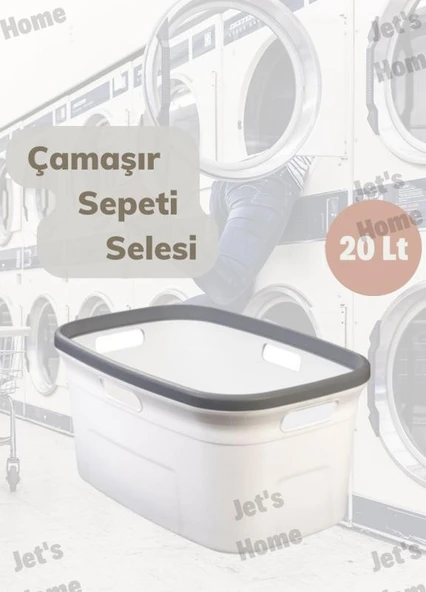 Çeyiz Seti 80 Lt Kirli Sepeti 20 Lt Çamaşır Selesi Gri Çamaşır Sepeti - 4