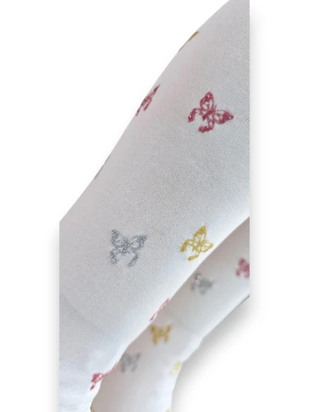 Kelebekli Simli Çocuk Külotlu Çorap - Dore  ST08584 - 5