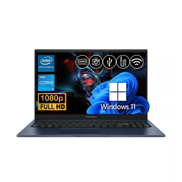 Asus Vivobook 15  i5-1334U 8GB 1TB M.2 SSD X1504VA-NJ2405 ATL23 15.6" W11Pro Taşınabilir Bilgisayar
